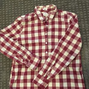 J. Crew burgundy & cream popover